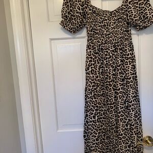 Leopard Print Midi Dress
